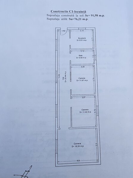 Ovidiu, 4 camere cu teren 319 mp, constructie 2003, casa de vanzare